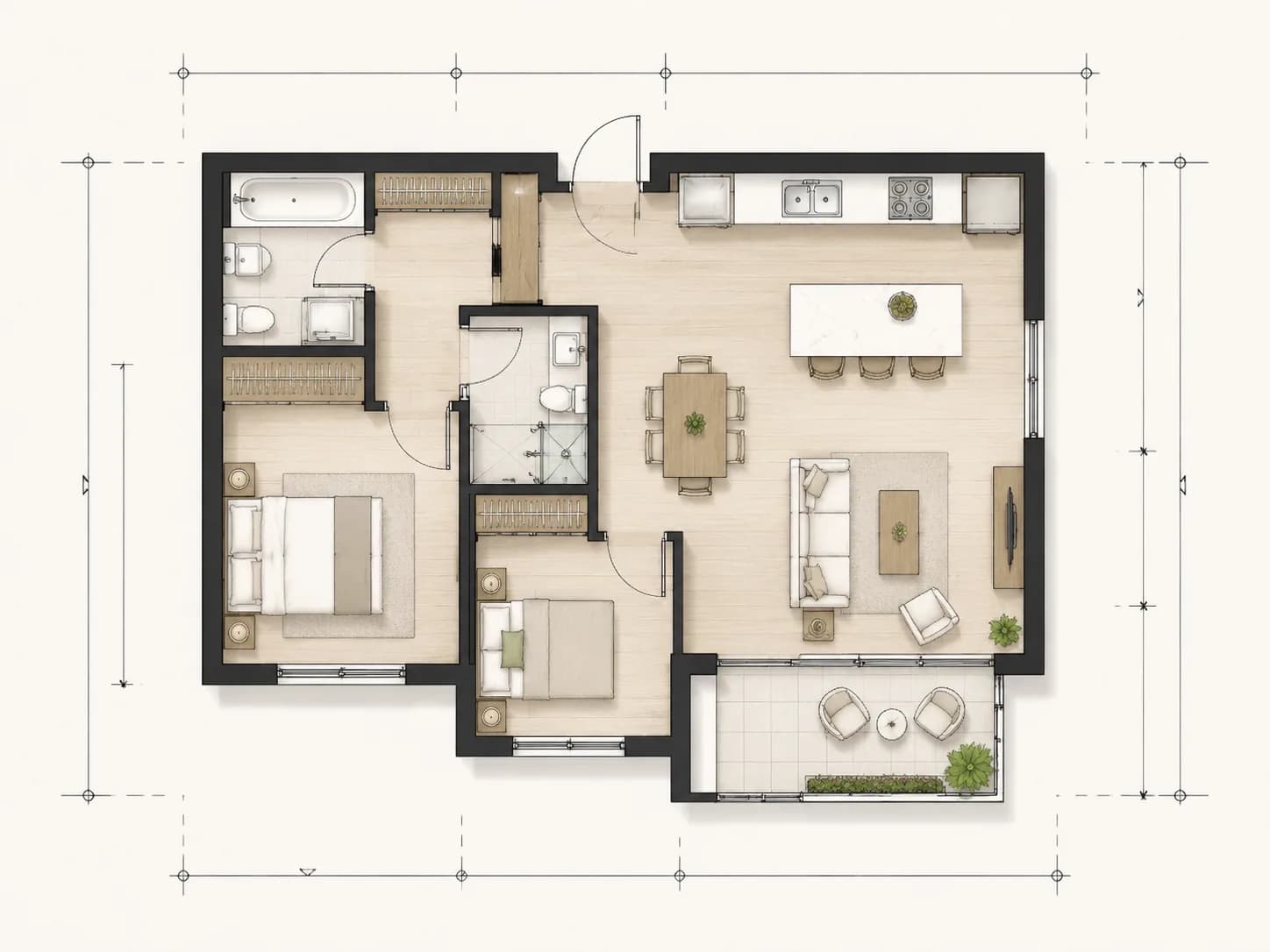 Review-ready apartment sketch