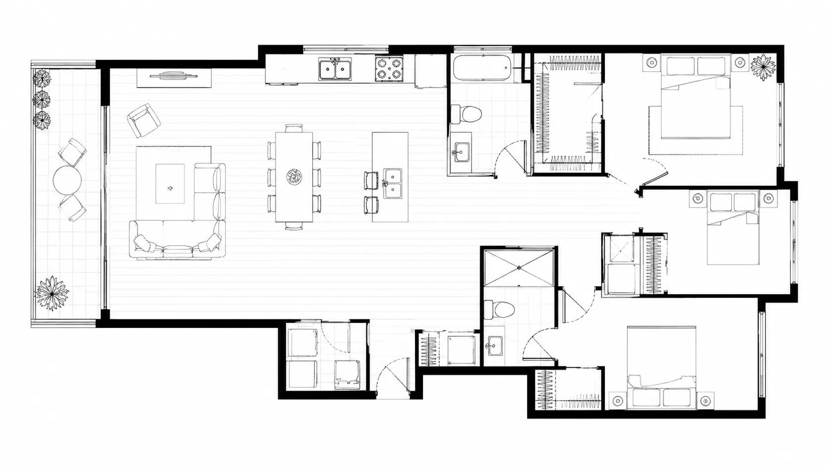 AI floor plan editor before and after comparison - Before