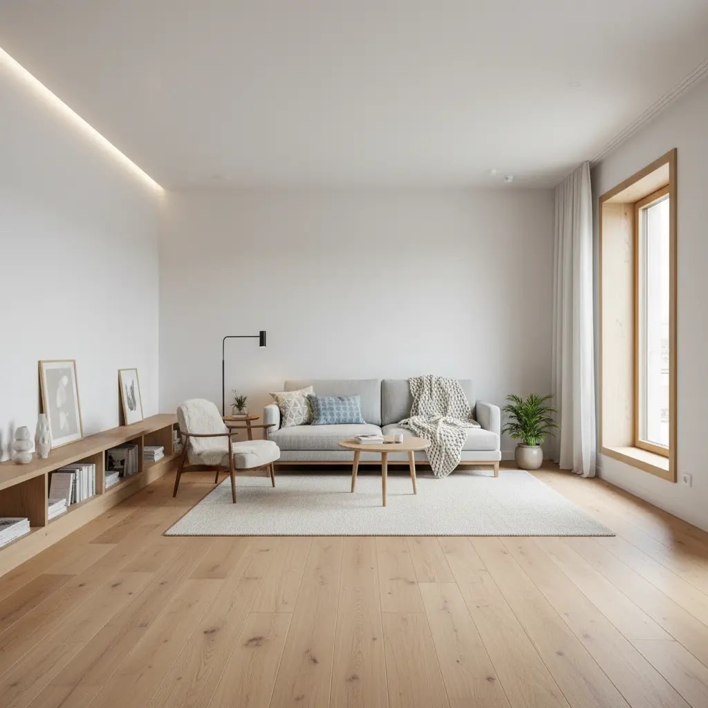 Minimalist white space, warm as poetry - After